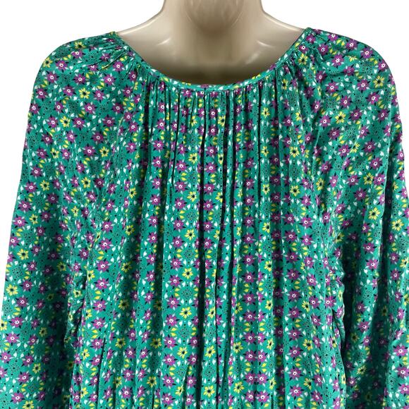 Matilda Jane Turquoise Geometric Age of Aquarius Peasant Dress Size L - Picture 9 of 11